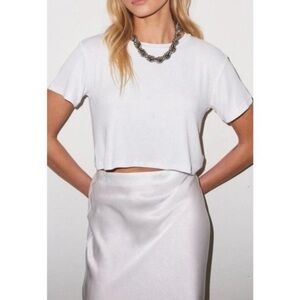 NWT LNA White Crop Tee